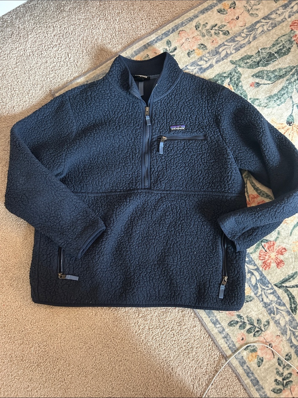 Patagonia Womens Navy Half-Zip Fleece Pullover XL